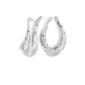 Sterling Silver CZ Scatter Hoop Earrings image