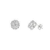 Sterling Silver CZ Spinning Round Open Halo Earrings image