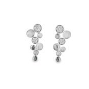 Sterling Silver CZ Pave Multi Circle Drop Earrings image