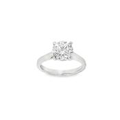 Platinum 4 Claw Round Brilliant Solitaire Cultured Diamond Ring 2.00ct image
