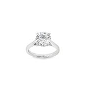 Platinum 4 Claw Round Brilliant Solitaire Cultured Diamond Ring 2.50ct image
