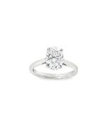 Platinum 4 Claw Oval Cut Solitaire Cultured Diamond Ring 2.00ct image