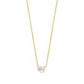 Sterling Silver Gold Plated CZ Moi Et Toi Necklet image