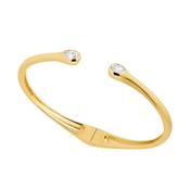 Sterling Silver Gold Plated CZ Pear Torque Bangle image