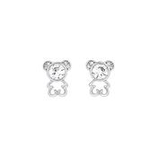 Sterling Silver Kids CZ Teddy Bear Earrings