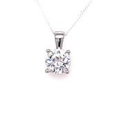 Sterling Silver 8mm Four Claw CZ Pendant image