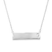 Sterling Silver Bar Necklet with CZ image