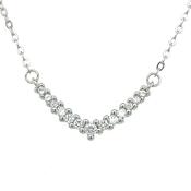 Sterling Silver V Shaped CZ Necklet image