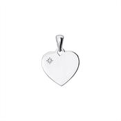 SIL P/DANT CZ HEART DISC 17X13MM