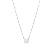 Sterling Silver Round CZ Cluster Necklet with Beaded Edge image