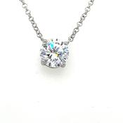 Sterling Silver Round CZ 8mm Necklet image