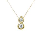 9CT CUBIC ZIRCONIA TWO STONE RUBOVER PENDANT image