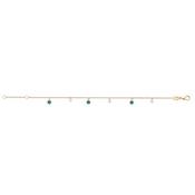 Burren Gold plated green + cubic zirconia drop bracelet