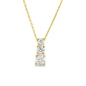 9CT 3 Stone Graduated Cubic Zirconia Necklet image