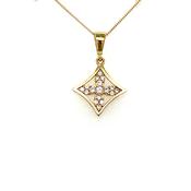 9CT Cubic Zirconia Open Clover Diamond Shape Pendant image