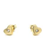 9CT Cubic Zirconia Centre Heart Stud Earring image