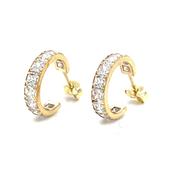 9CT Cubic Zirconia Princess Cut Huggie Earring image