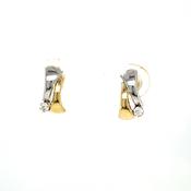 9CT Cubic Zirconia Two Tone Stud Earring image