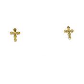 9CT Cross Stud Earring with Rounded Edges image