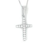 9ct white gold cubic zirconia cross image
