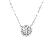 Sterling Silver Cubic Zirconia Round Cluster Necklet image