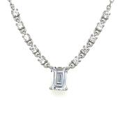 Sterling Silver Cubic Zirconia Rectangular Multi Stone Necklet image