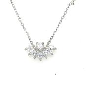 Sterling Silver Cubic Zirconia Marquis Cut Necklet image