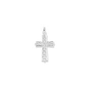 Sterling Silver Rubover Cubic Zirconia Cross Pendant image