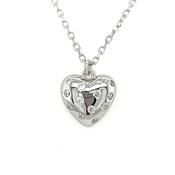 Sterling Silver Polished/CZ Heart Necklet image
