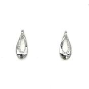 Sterling Silver Long Open Drop Earring with CZ Centre image