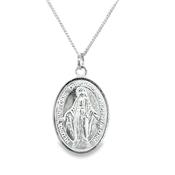 Sterling Silver Oval Miraculous Medal