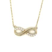 9ct CZ and Polished Infinity Necklet image
