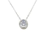 Sterling Silver 6mm Rubover CZ Slider Necklet image