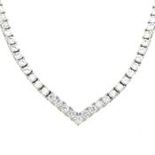 Sterling Silver 3mm V-Shaped Tennis Necklet image