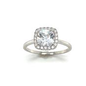 Sil Ring Cush CZ Halo