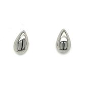 Sterling Silver Polished Bubble Tear Stud Earrings