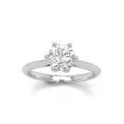 Platinum 6 Claw Round Solitaire Cultured Diamond Ring 1.00ct image