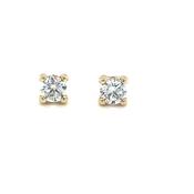9ct Yellow Gold 4mm Round Claw Set CZ Stud image