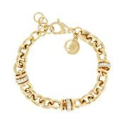 Bronzallure Gold Plated Oval Curb Bracelet with CZ Link