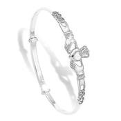 Sterling Silver Lades Claddagh Bangle