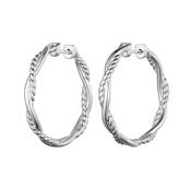 Sterling Silver Woven Hoop Earring 28mm