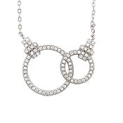 Sterling Silver Cubic ZirconiaDouble Open Circle Necklet image