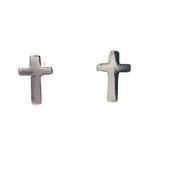 Sterling Silver Plain Cross Earrings image
