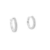 Sterling Silver CZ Huggy Hoop Earrings