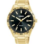 Gents Rolled Gold Lorus Black Dial Watch image