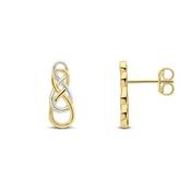 9ct Two Tone Fancy Figure Of 8 Stud Earrings image