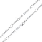 Sterling Silver Belcher &amp; Oval Twist Link Bracelet image