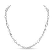 Sterling Silver Belcher &amp; Oval Twist Link Necklet image