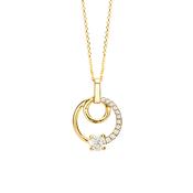 9ct Cubic Ziroconia Open Circle Swirl Pendant