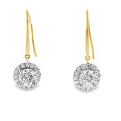 9ct Cubic Zirconia Halo Drop Earrings image